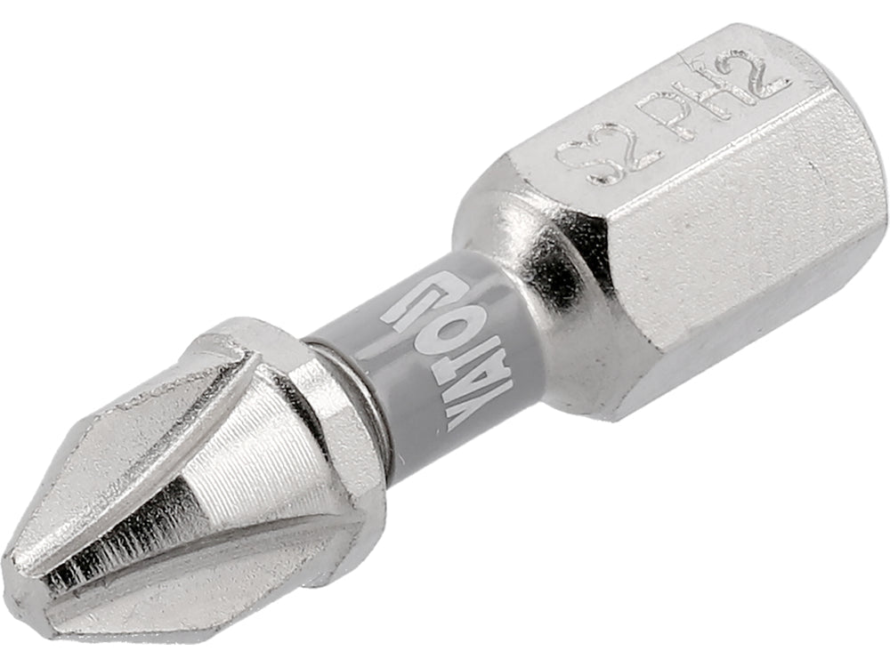 BITI 1/4 25MM PH2, 2 BUC, NI Yato YT - 78001 - 6.3 mm, 25 mm Yato - scule electrice si unelte profesionale - BricoMart