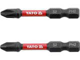 BITI DE IMPACT 1/4 50MM PH2 2 BUC Yato YT - 78041 - 6.3 mm, 50 mm Yato - scule electrice si unelte profesionale - BricoMart