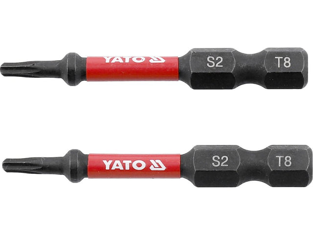 BITI DE IMPACT 1/4 50MM T8 2 BUC Yato YT - 78050 - 6.3 mm, 50 mm Yato - scule electrice si unelte profesionale - BricoMart