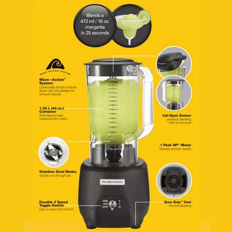 Blender profesional pentru barmani HBB908R-CE de 1,25 l, Hamilton Beach Commercial
