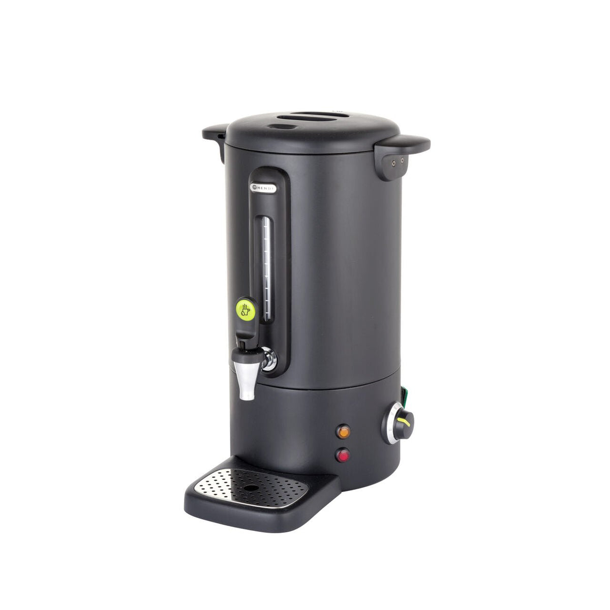 Boiler pentru bauturi fierbinti 9 litri, inox, negru mat, termostat 0-100 gr C, 950 W, Concept Line Hendi, 307x330x(H)450 mm