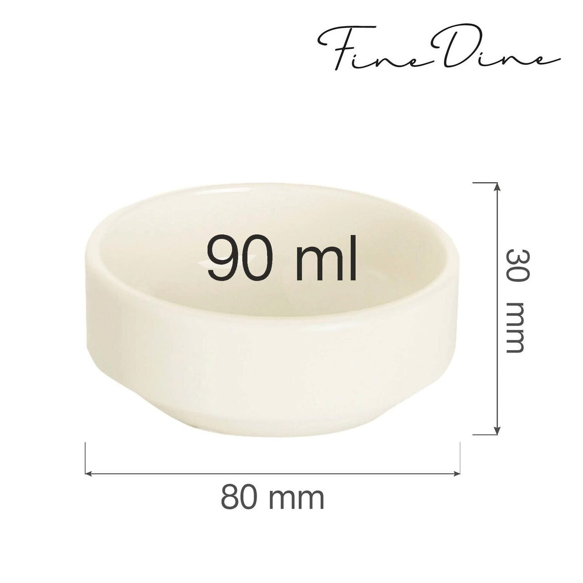 Bol Fine Dine, Crema 90 ml, 80 mm