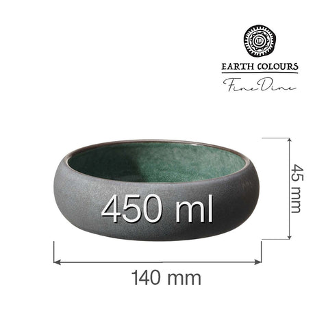 Bol Goro Brown Green 140 mm, 450 ml, Fine Dine