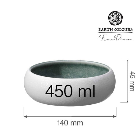 Bol Goro White Green 140 mm, 450 ml Fine Dine