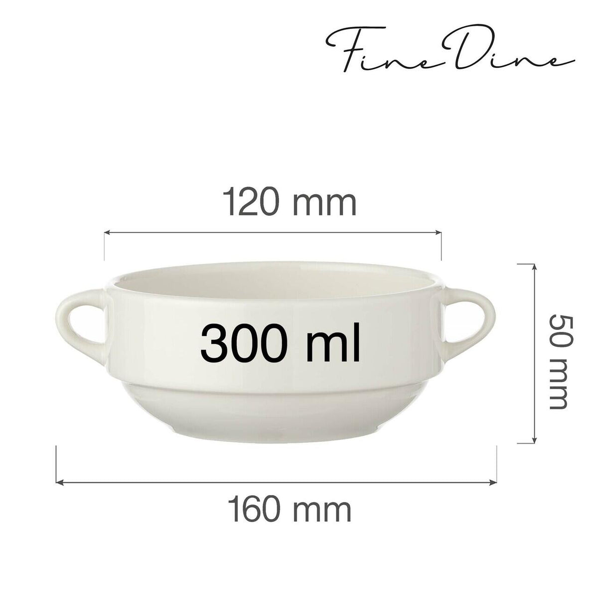 Bol supă Fine Dine, Crema, 300 ml