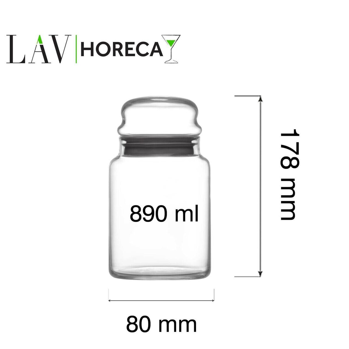 Borcan Phuket 890 ml cu capac, LAV