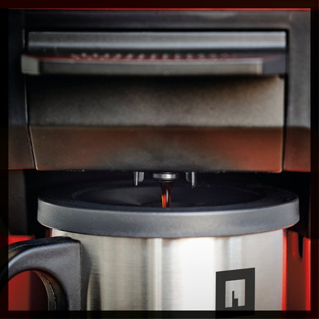 Cafetiera fara fir Einhell TE - CF 18 Li - Solo Power X - Change (18 V, rezervor de apa de 240 ml, pentru cafea filtrata si pad - uri de cafea, maner de transport, incl. cana cu capac, fara acumulator). Einhell - scule electrice si unelte profesionale - BricoMart