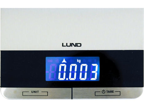 CANTAR DE BUCATARIE, OTEL INOXIDABIL, 15X22.5X1.5CM Lund 68362 - 5 kg, 5000 g, 1g, 56 x 25 mm Lund - scule electrice si unelte profesionale - BricoMart