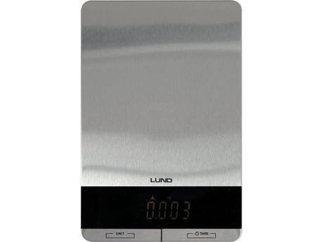CANTAR DE BUCATARIE, OTEL INOXIDABIL, 15X22.5X1.5CM Lund 68362 - 5 kg, 5000 g, 1g, 56 x 25 mm Lund - scule electrice si unelte profesionale - BricoMart