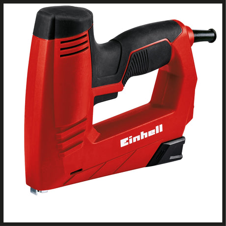 Capsator electric Einhell TC - EN 20 E, pentru capse tip 53 (6 - 14 mm), cuie tip 47 (14 mm), preselectare electronica a fortei de impact,varf de siguranta, incl. 1000 capse/500 cuie Einhell - scule electrice si unelte profesionale - BricoMart