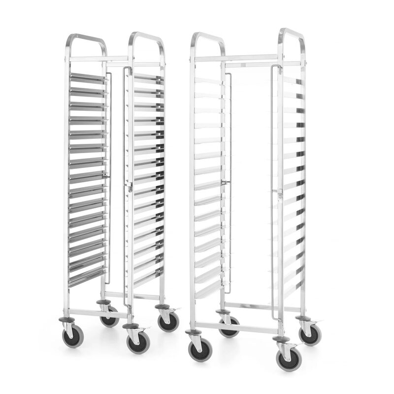 Carucior Kitchen Line pentru transportul recipientelor Hendi 15x GN 1/1, HENDI, Kitchen Line, 15 ghidaje pentru containere GN1/1, , Argintiu, 380x550x(H)1735mm