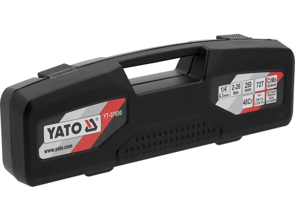 CHEIE DINAMOMETRICĂ DE PRECIZIE 1/4'' 2 - 26NM YATO YT - 07690 YATO - scule electrice si unelte profesionale - BricoMart