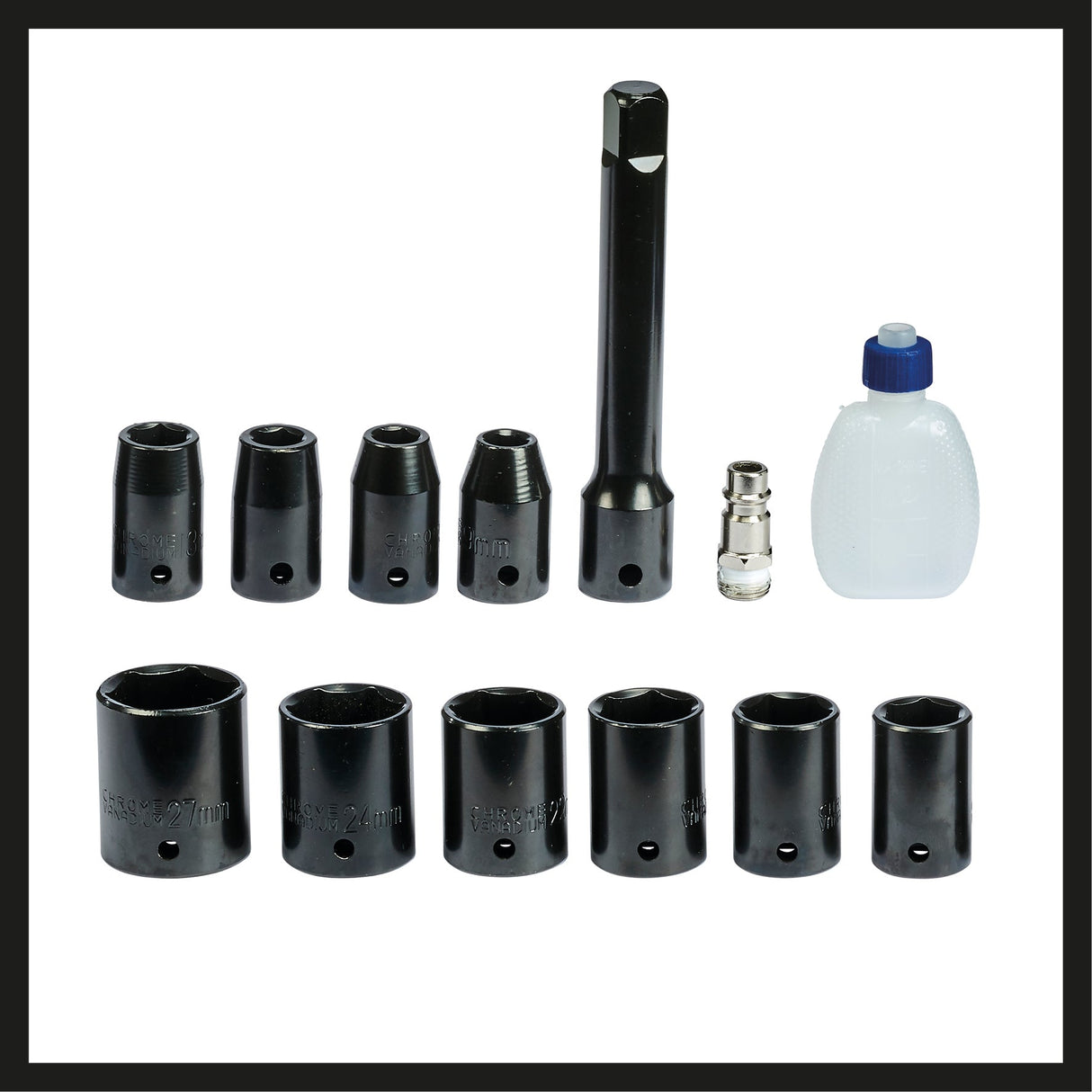 Cheie pneumatica cu impact Einhell TC - PW 610, cuplu maxim 610 Nm, rotatie stanga/dreapta, incl. 10 chei tubulare pentru burghiu, recipient de ulei (gol, niplu de conectare, extensie 125 mm Einhell - scule electrice si unelte profesionale - BricoMart