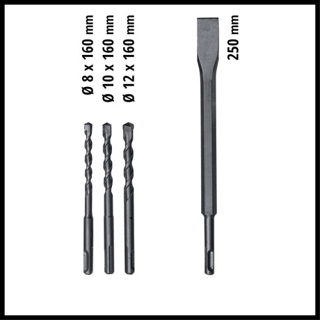 Ciocan rotopercutor Einhell TC - RH 620 4F Kit, 620 W, mecanism pneumatic de impact, forta de impact de 2,2 J, gaurire cu percutie, gaurire, daltuire cu/fara fixare, SDS - Plus, incl. geanta Einhell - scule electrice si unelte profesionale - BricoMart