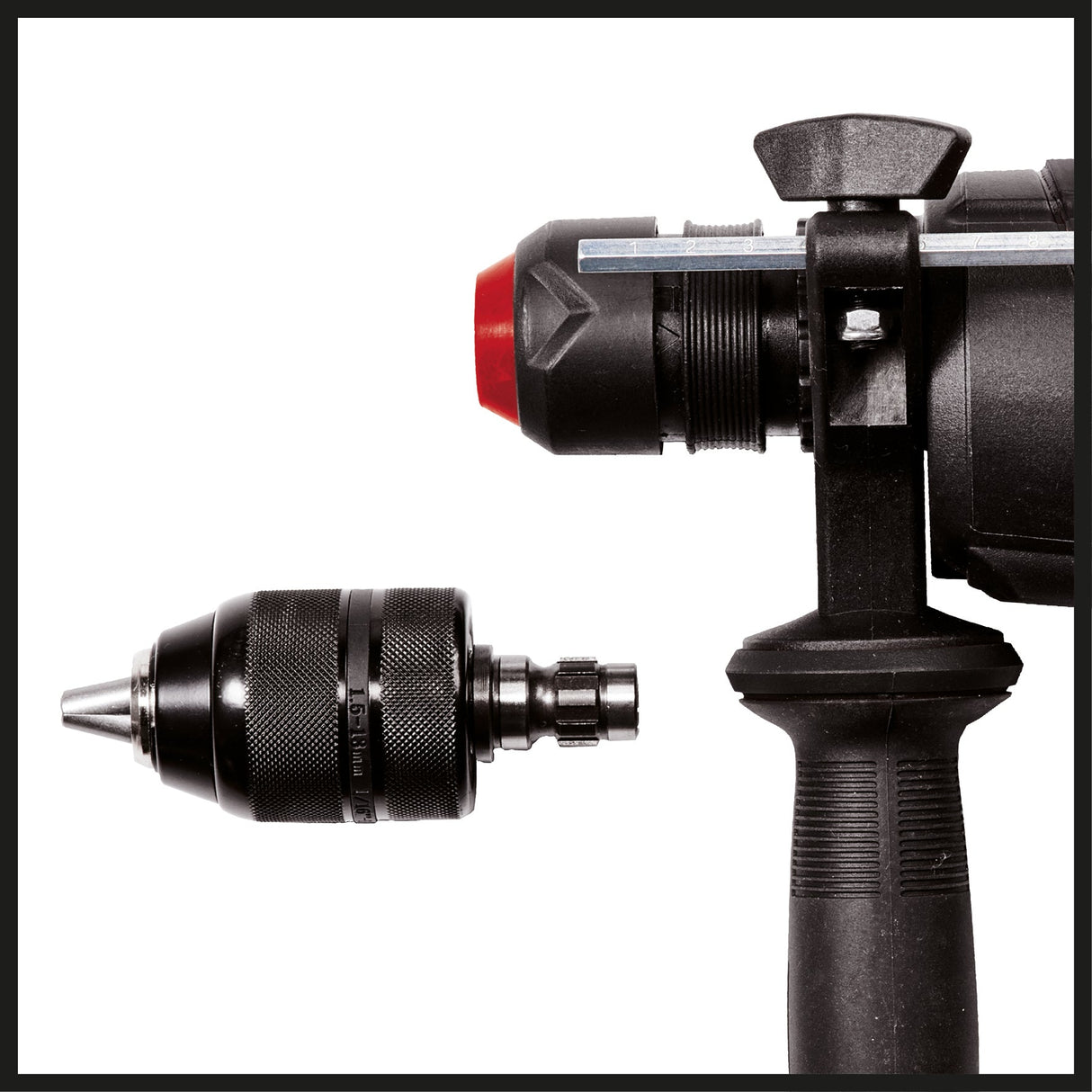 Ciocan rotopercutor Einhell TE - RH 950 5F, 950 W, cutie de viteze cu 2 trepte, rezistenta la impact 3 J, suport SDS Plus, capacitate de gaurire 28 mm in beton, opritor de adancime de gaurire, livrat intr - o cutie Einhell - scule electrice si unelte profesionale - BricoMart