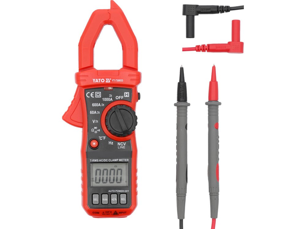 CLAPMETRU TRUE.RMS/AC/DC 10MA - 1000A Yato YT - 730933 - 1000 A, rezistent Yato - scule electrice si unelte profesionale - BricoMart