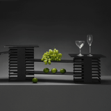 Coloana bufet Skiatos, 17 nivele,Fine Dine, negru  250x250x500mm