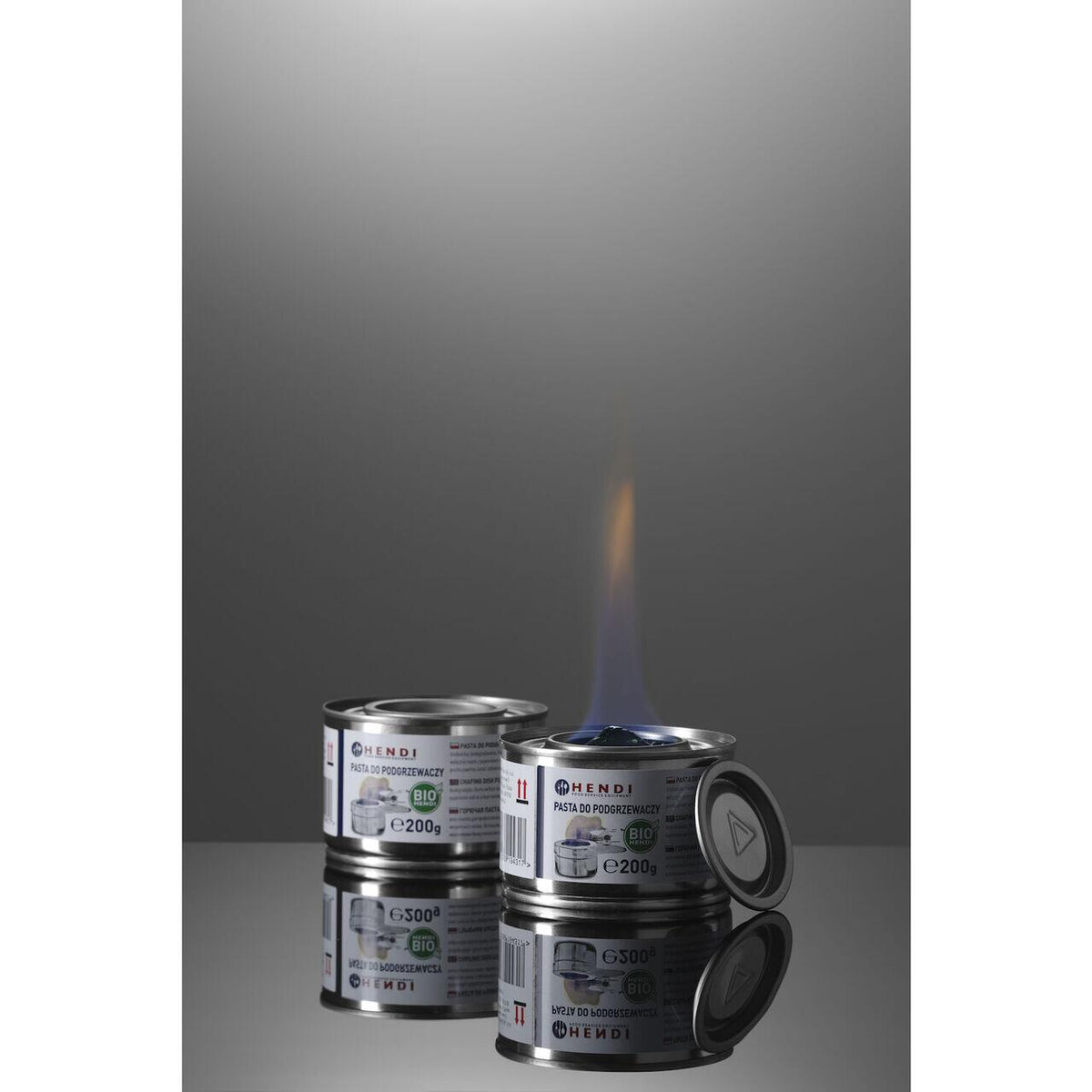 Combustibil pentru chafing dish, conserva de 200 gr.set de 48 buc. fabricat din alcool etilic bio