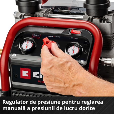 Compresor aer fara fir Einhell SILENZZO 36/210 - 8 l, 60 dB (A) BricoMart - scule electrice si unelte profesionale - BricoMart