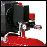 Compresor Einhell TC - AC 190/24/8, max. 8 bar, rezervor de 24 l, lubrifiere cu ulei, reductor de presiune, manometru + cuplaj rapid, supapa de sens unic/de siguranta, picior de cauciuc Einhell - scule electrice si unelte profesionale - BricoMart