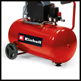 Compresor Einhell TC - AC 190/50/8, max. 8 bar, lubrifiere cu ulei, control nivel ulei, rezervor de 50 l, suport cu tampon de cauciuc, supapa de sens unic/siguranta, surub de golire Einhell - scule electrice si unelte profesionale - BricoMart