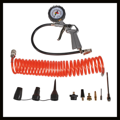 Compresor Einhell TC - AC 190/6/8 OF Set, 1200 W, max. 8 bar, rezervor de 6 L, capacitate de admisie 190 L/m, turatie motor 18000 rpm, regulator de presiune, manometru, fara ulei Einhell - scule electrice si unelte profesionale - BricoMart