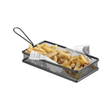 Cos servire tip mini-fry, pentru servire snacks , cartofi prajiti, inox, 90x90x(h)90 mm, Hendi