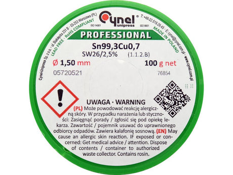 COSITOR FARA PLUMB, 1,5MM, 100G, SN99,3CU0,7 Toya 76854 Toya - scule electrice si unelte profesionale - BricoMart