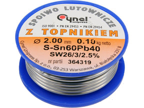 Cositor S-Sn60Pb40 TOYA 76818, 2,0 mm/100 g