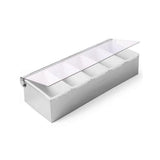 Cutie ingrediente bar / pizza, 5 compartimente, 375x140x(H)90 mm, capac transparent, Hendi