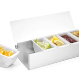 Cutie ingrediente bar / pizza, 5 compartimente, 375x140x(H)90 mm, capac transparent, Hendi