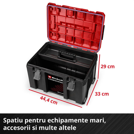 Cutii pentru scule E-Case originale Einhell, atelier rulant format din 3 genti, max. 120 kg, rezistente la praf + jet de apa, 44 x 40 x 70 cm, inclusiv sine laterale - imagine 6