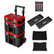 Cutii pentru scule E-Case originale Einhell, atelier rulant format din 3 genti, max. 120 kg, rezistente la praf + jet de apa, 44 x 40 x 70 cm, inclusiv sine laterale - imagine 1