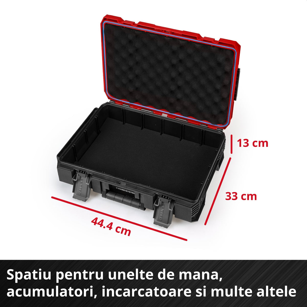 Cutii pentru scule E-Case originale Einhell, atelier rulant format din 3 genti, max. 120 kg, rezistente la praf + jet de apa, 44 x 40 x 70 cm, inclusiv sine laterale - imagine 7