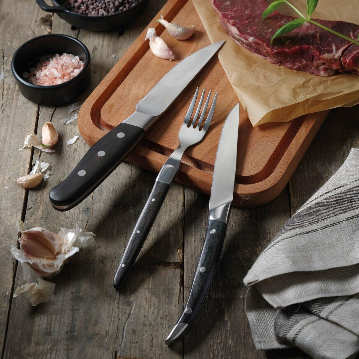 Cutit jumbo pentru friptura Corfu, OVE, 255 mm, set de 6 buc.