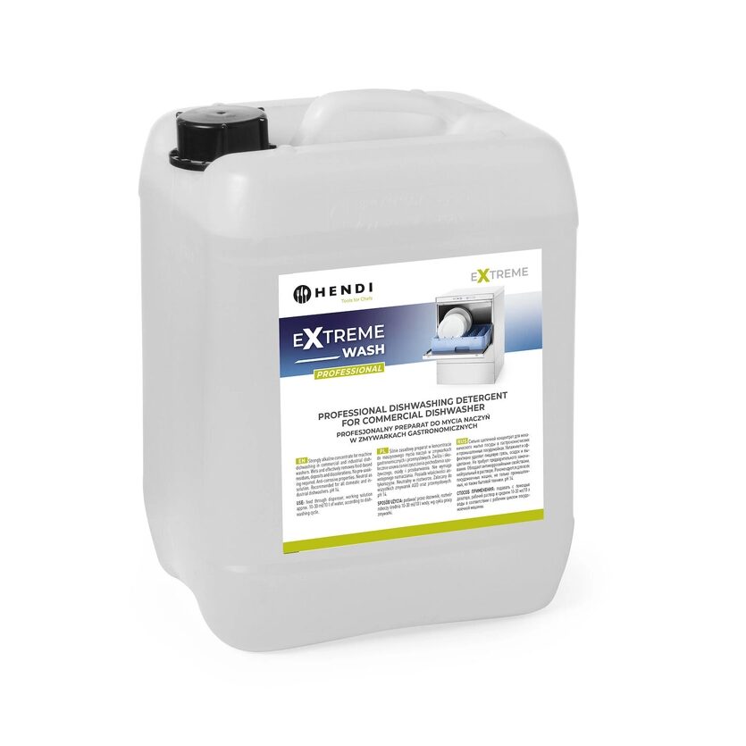 Detergent profesional pentru masina de spalat vase fara clorura de fosfasti potrivit pentru orice duritate a apei, Hendi 10 L