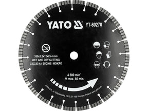 DISC PENTRU CUTTER BETON 350MM Yato YT - 60270 Yato - scule electrice si unelte profesionale - BricoMart