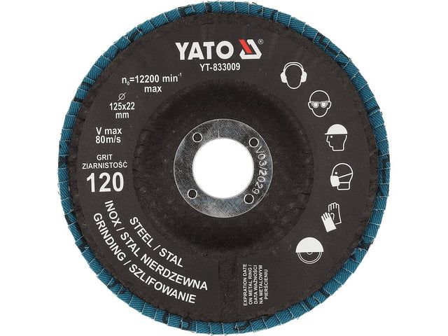 Disc pentru slefuit P120 YATO YT-833009, 125 mm