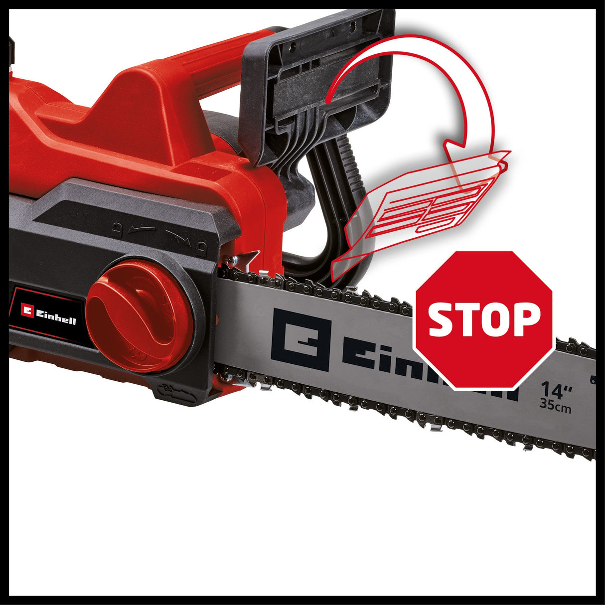 Drujba electrica Einhell GC - EC 1935 (1900 W, lungime de taiere 32,5 cm, viteza lant 15,5 m/secunda, lubrifiere automata a lantului, protectie la recul cu frana de lant Einhell - scule electrice si unelte profesionale - BricoMart