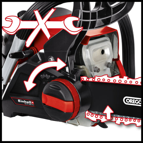 Drujba pe benzina Einhell GC - PC 1435 I TC, lama si lant de calitate OREGON, tensionare si schimbare lant fara unelte, soc si amorsare automate, inclusiv protectie lama Einhell - scule electrice si unelte profesionale - BricoMart