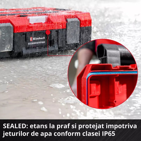 Einhell E-Case S-F SEALED,sistem E-Case, etans la praf si jeturi de apa, compatibil cu E-Case Half-size, 44 x 33 x 13 cm, sarcina max. 90 kg, maner de transport - imagine 7