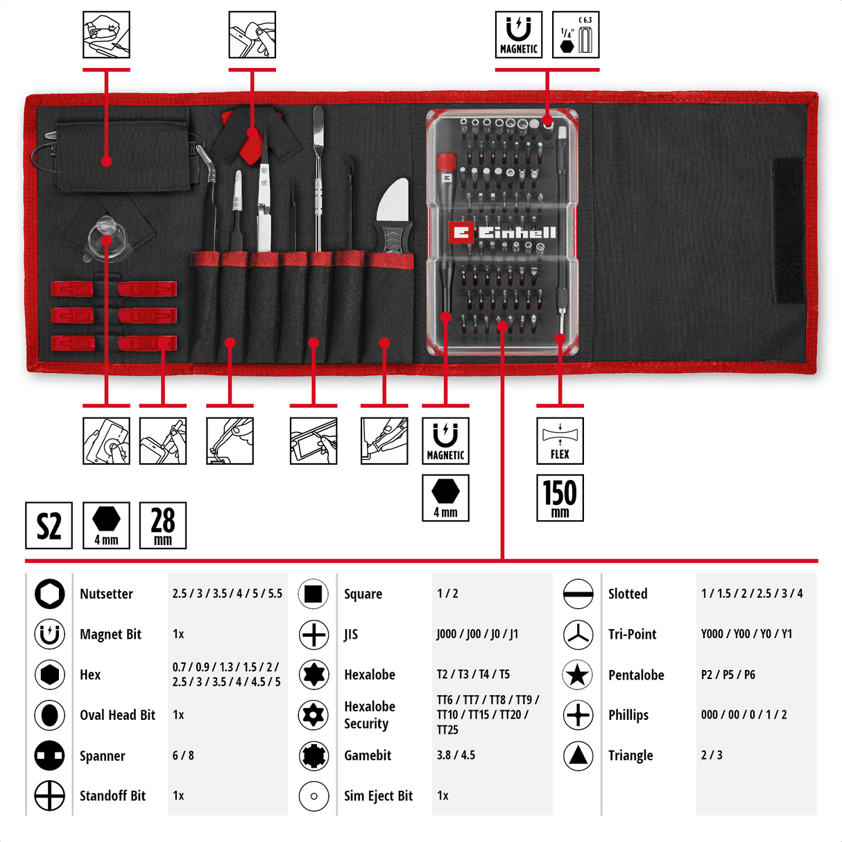 Einhell K - BIT - BOX Precision bit set 84pcs Einhell - scule electrice si unelte profesionale - BricoMart