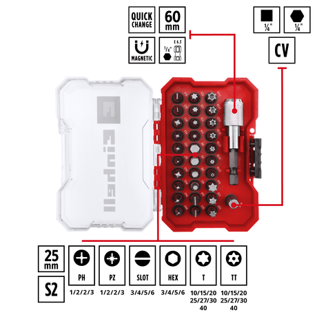 Einhell K - BIT - SETS XS - CASE Bit Set 32pc LS Einhell - scule electrice si unelte profesionale - BricoMart