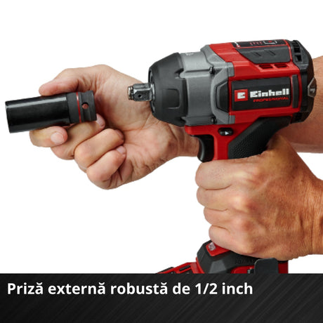 Einhell Professional Cheia de impact TP-CW 18/750-C Li BL-Solo PXC, 18 V, cuplu de 750 Nm, functie de oprire automata, motor fara perii, prindere patrata externa, fara baterie inclusa - imagine 10