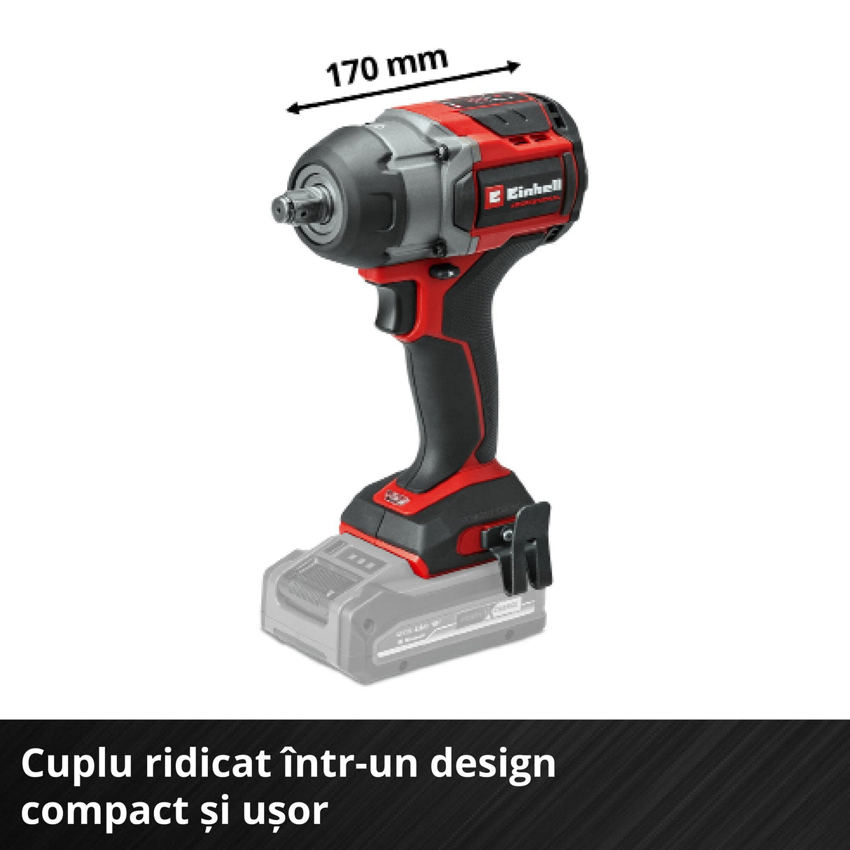 Einhell Professional Cheia de impact TP-CW 18/750-C Li BL-Solo PXC, 18 V, cuplu de 750 Nm, functie de oprire automata, motor fara perii, prindere patrata externa, fara baterie inclusa - imagine 8