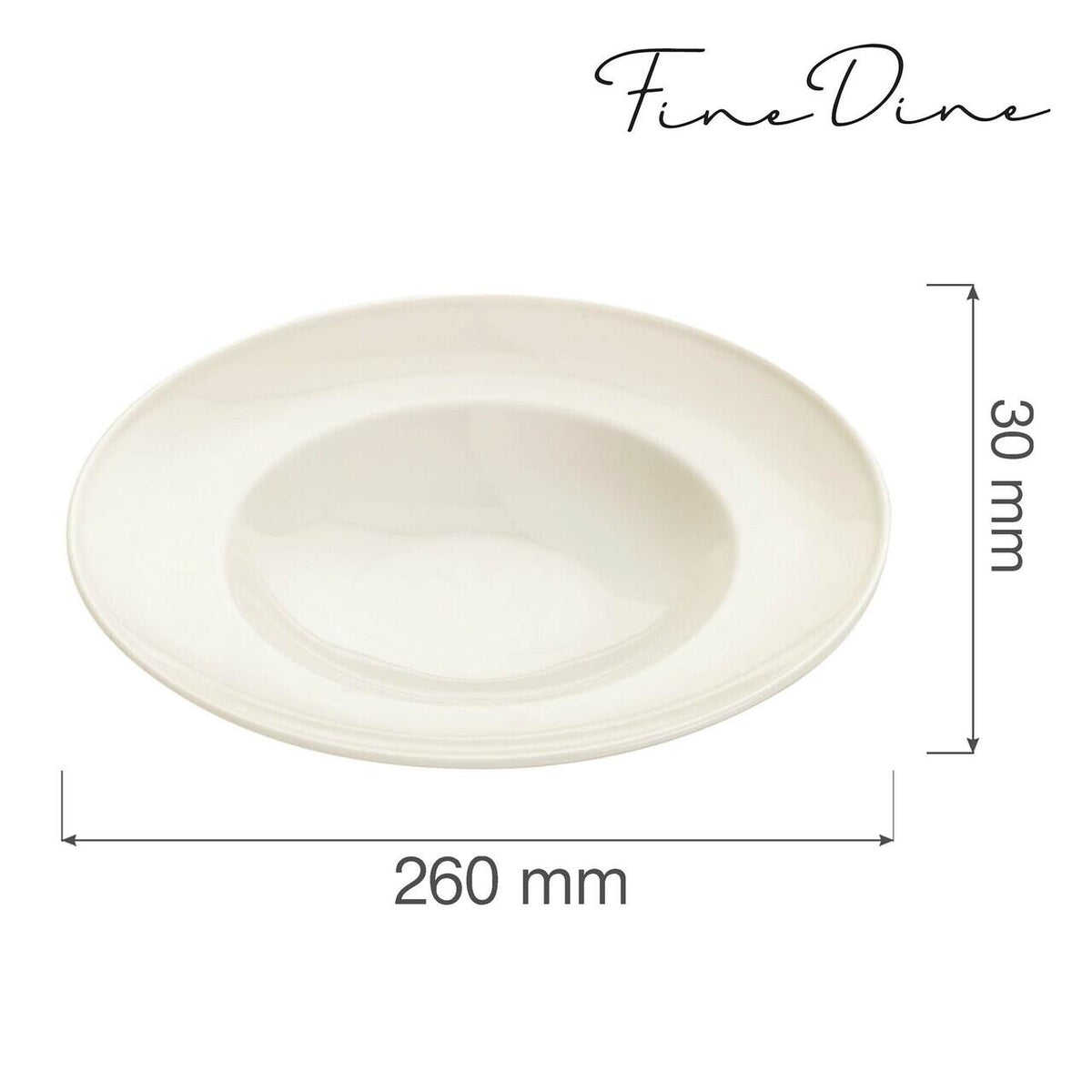 Farfurie paste Fine Dine, Crema 260 mm