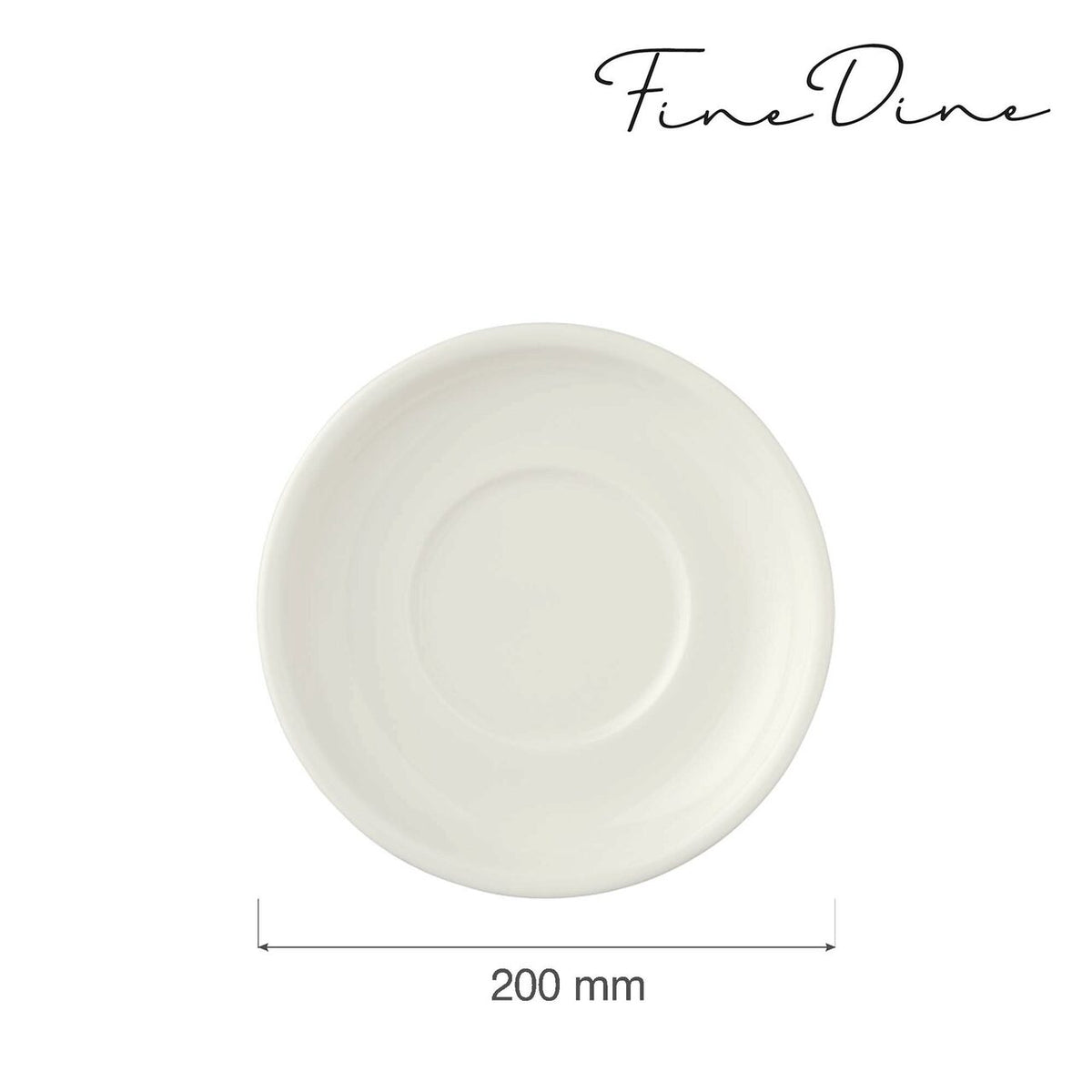 Farfurie pentru sosiera dressing, Fine Dine,  Crema 200 mm