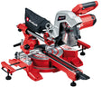Fierastrau circular cu tractiune, taiere transversala si unghiulara Einhell TC - SM 216, 1.600 W, placa rotativa cu reglare rapida si pozitii de blocare, laser, suporturi L+R, blocare ax, incl. lama de Fierastrau din carbura Einhell - scule electrice si unelte profesionale - BricoMart
