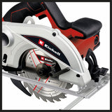 Fierastrau circular manual Einhell TC - CS 1250, 1.250 W, 5.500 rpm, reglare fara unelte a adancimii si unghiului, maner suplimentar, blocare a axului, lama de Fierastrau cu varf de carbura Einhell - scule electrice si unelte profesionale - BricoMart