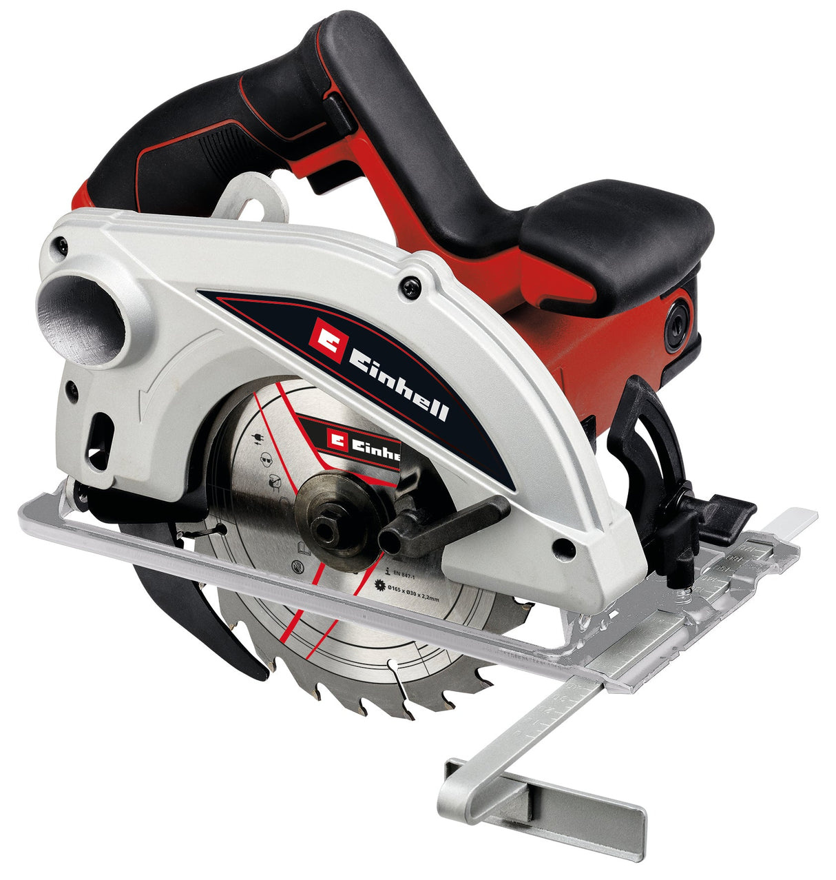 Fierastrau circular manual Einhell TC - CS 1250, 1.250 W, 5.500 rpm, reglare fara unelte a adancimii si unghiului, maner suplimentar, blocare a axului, lama de Fierastrau cu varf de carbura Einhell - scule electrice si unelte profesionale - BricoMart